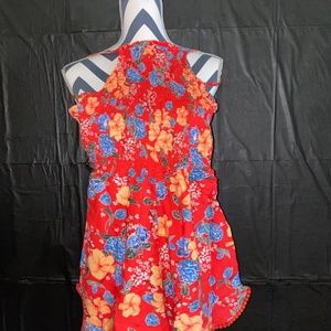 Red Floral Romper